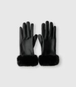 Faux leather gloves