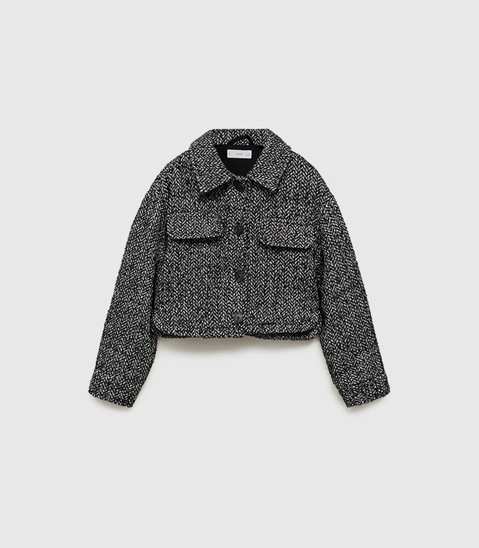 Herringbone crop jacket